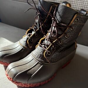 L.L. Bean Boots 8” Bison Brown/Brick Red